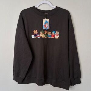 NWT Dinotaeng x Air Space Winter Quokka Fleece Sweatshirt Brown XL Plus Kawaii